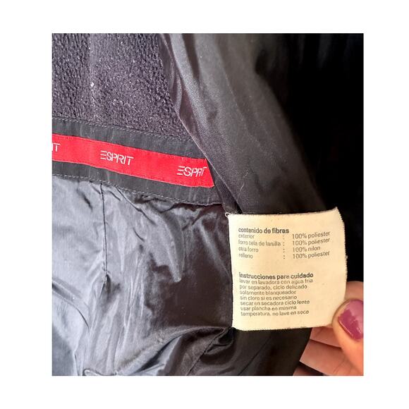 Esprit Women's Quilted Black Jacket with Front Zipper and Pockets - Medium - Picture 8 of 8